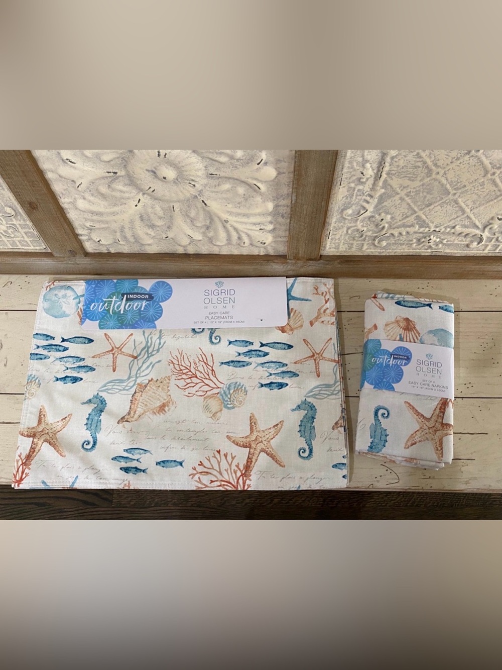 Sigrid Olsen Coastal Easy Care Placemat & Napkin Bundle - Brand new